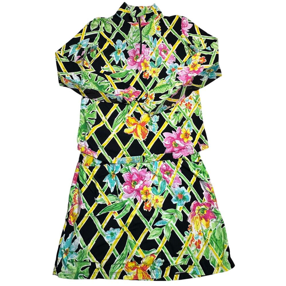 Gotttex Life Style Women S Floral Tropical Golf Tennis Top Skort Set
